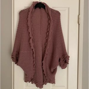 Anthropologie Moth knit ruffled cardigan size S